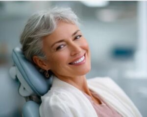 What is the perfect smile? (Photo of a woman with radiant teeth.)