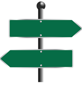 Sign pointing in two directions